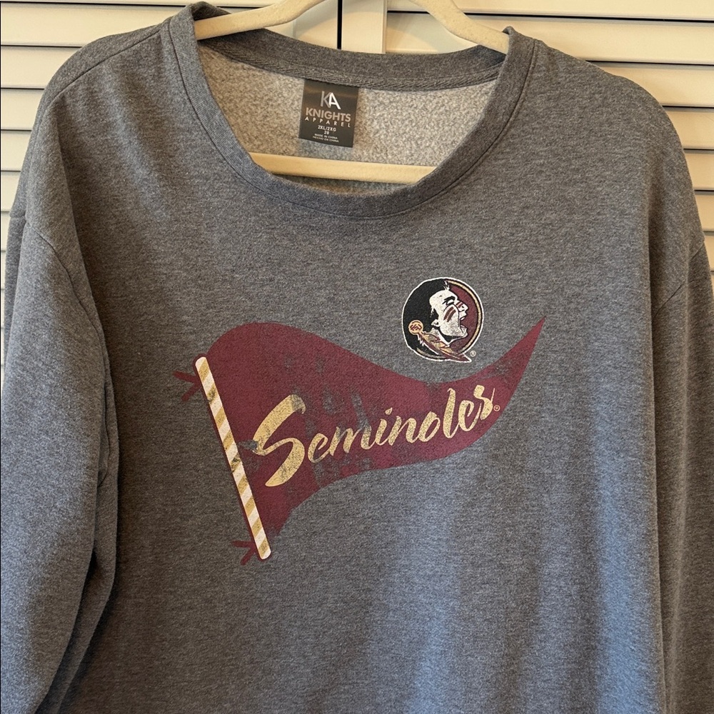 Knights Apparel Gray Seminoles Sweatshirt Size 2X - Picture 2 of 7